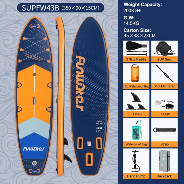 FunWater SUPFW43B álló evezős deszka 350*90*15 cm kamera rögzítéssel