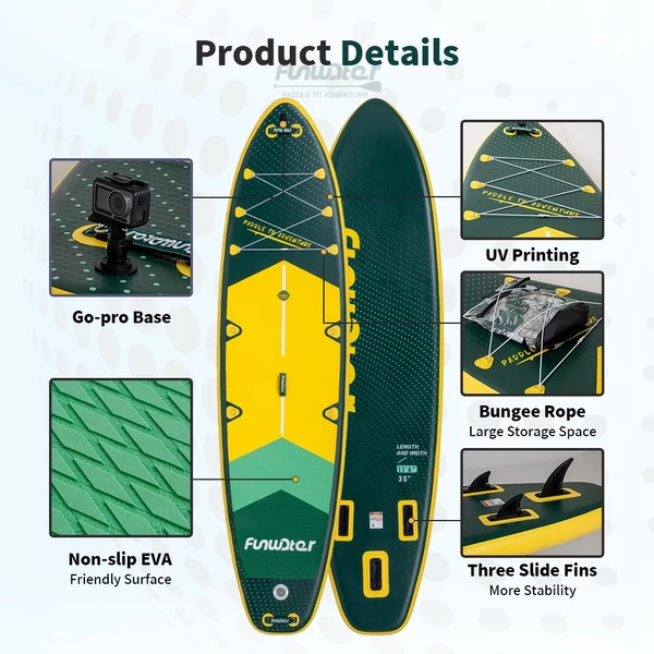 FunWater SUPFW43A állószörfdeszka 350×90×15 cm kamera rögzítéssel
