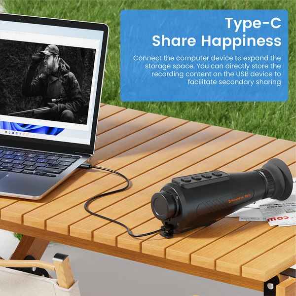 GTGUARD AI15 hőkamera monokulár, 384×288 IR éjjellátó, 60Hz, 8× zoom, IP66, 32GB, 5 mód, 4000mAh