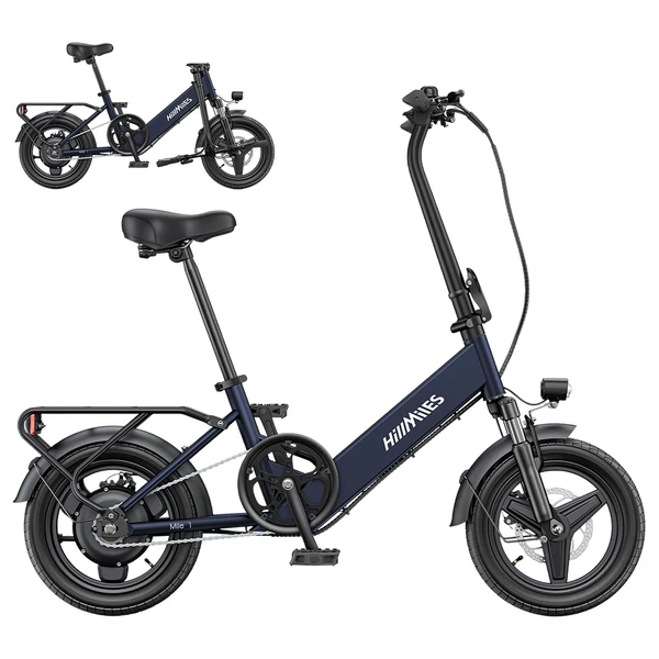 HillMiles Mile 1 elektromos kerékpár, 250W, 36V 10,4Ah, 14" gumi, 25km/h, 60km hatótáv, tárcsafék, teleszkóp - Kék
