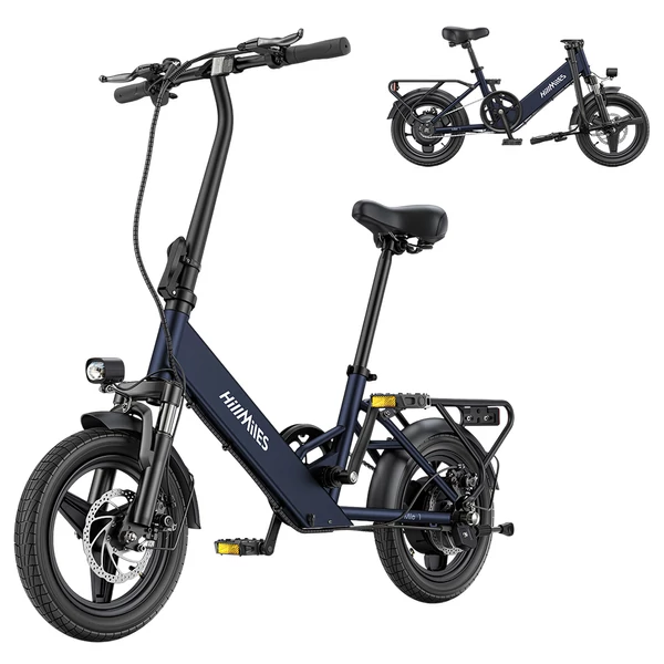 HillMiles Mile 1 elektromos kerékpár, 250W, 36V 10,4Ah, 14" gumi, 25km/h, 60km hatótáv, tárcsafék, teleszkóp - Kék