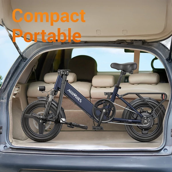 HillMiles Mile 1 elektromos kerékpár, 250W, 36V 10,4Ah, 14" gumi, 25km/h, 60km hatótáv, tárcsafék, teleszkóp - Fekete