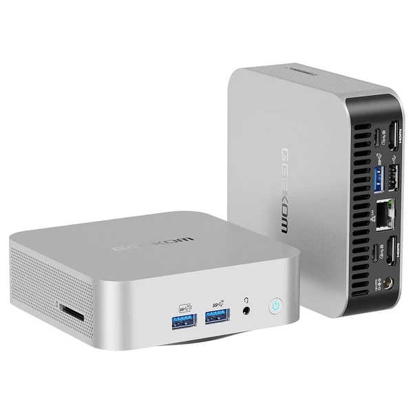 GEEKOM A8 AI Mini PC, AMD Ryzen 7 8745HS, 8 mag, max. 5,1GHz, 32GB DDR5 RAM, 1TB SSD, 4 kijelzős, WiFi 6E, BT 5.2