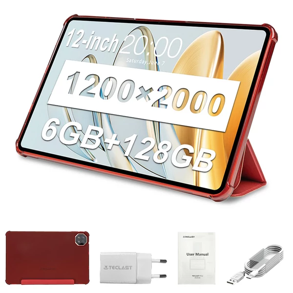 Teclast T60AI Android 15 tablet, 12" 2000×1200 IPS, Allwinner A733 8 mag, 6+10GB RAM, 128GB ROM, WiFi6, BT 5.4, 5+13MP, 8000mAh