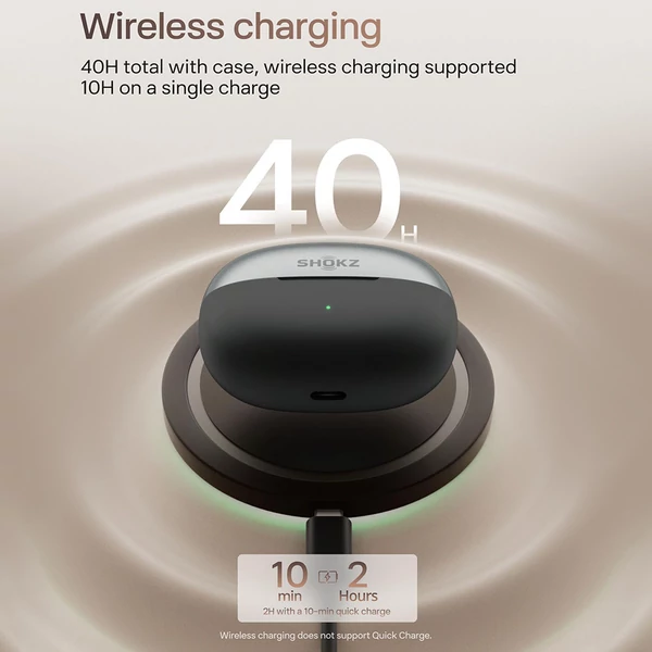 SHOKZ OpenDots ONE nyitott fülhallgató, Dolby Audio, IP54 vízálló, 40 óra üzemidő, több eszköz párosítás - Fekete