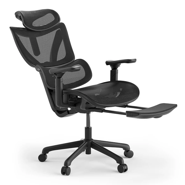 ACGAM CG-5245M ergonomikus gamer irodai szék, 3D állítható kartámasz, lábtartóval