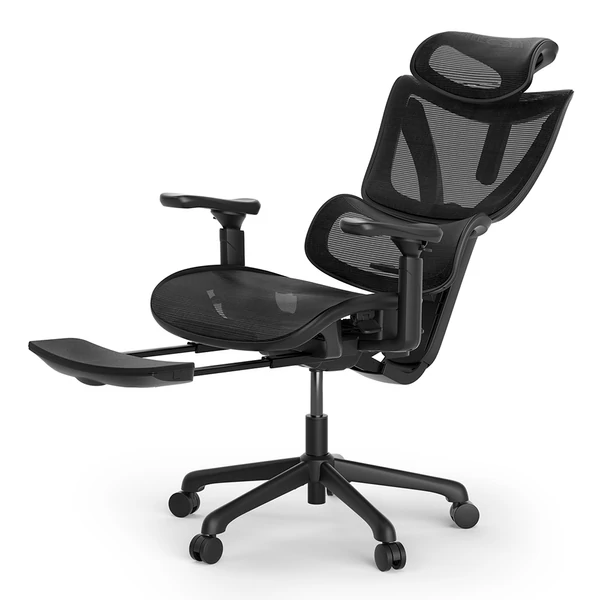 ACGAM CG-5245M ergonomikus gamer irodai szék, 3D állítható kartámasz, lábtartóval