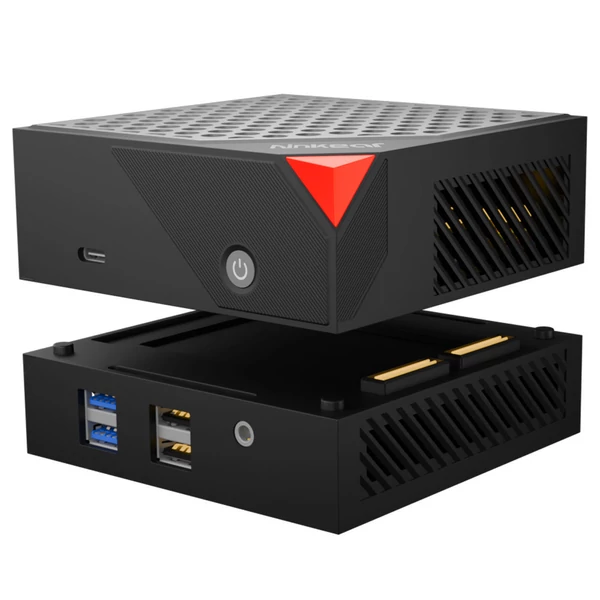 Ninkear MBOX 8 Pro mágneses moduláris mini PC, Ryzen 7 8845HS, 32GB DDR5 RAM, 1TB SSD, 4K HDMI/DP/Type-C, WiFi 6, BT 5.2, RGB