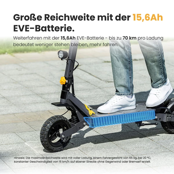 Ausom L1 elektromos roller, 800W motor, 48V 15,6Ah akku, 10" kerekek, 45km/h, 70km hatótáv, tárcsafék, NFC, kódzár
