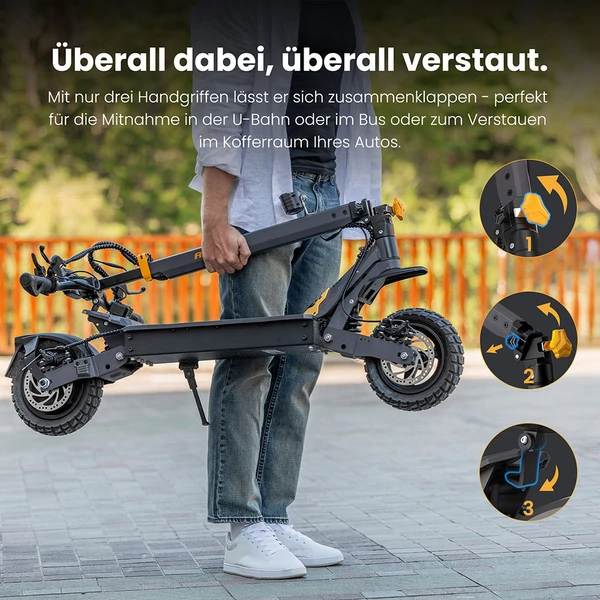 Ausom L1 elektromos roller, 800W motor, 48V 15,6Ah akku, 10" kerekek, 45km/h, 70km hatótáv, tárcsafék, NFC, kódzár