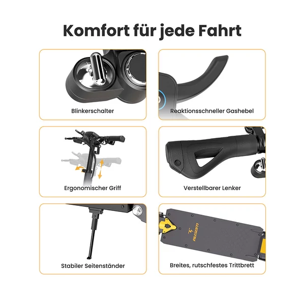 Ausom L1 elektromos roller, 800W motor, 48V 15,6Ah akku, 10" kerekek, 45km/h, 70km hatótáv, tárcsafék, NFC, kódzár