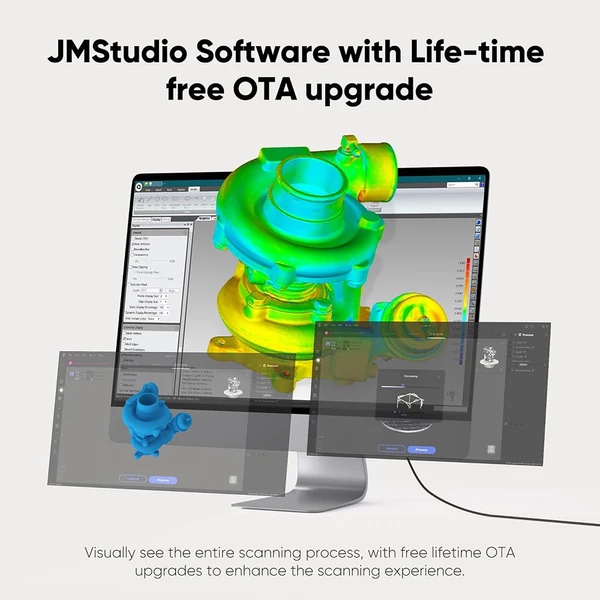3DMakerpro Moose 3D szkenner, AI vizuális követés, 0,03mm pontosság, 0,07mm felbontás, kék LED, 24-bites kamera, 10fps, Windows/MacOS kompatibilis – Standard