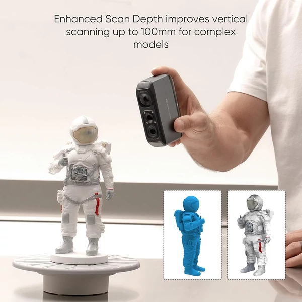 3DMakerpro Moose 3D szkenner, AI vizuális követés, 0,03mm pontosság, 0,07mm felbontás, kék LED, 24-bites kamera, 10fps, Windows/MacOS kompatibilis – Standard