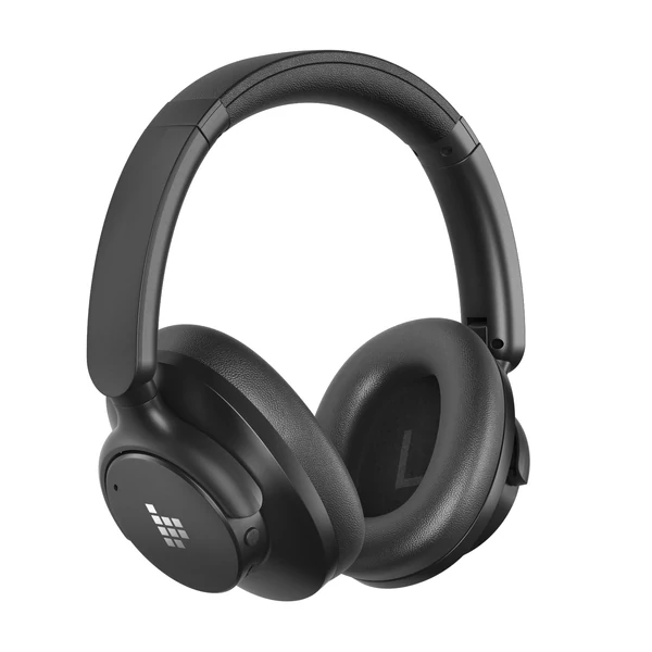 Tronsmart Sounfii Q20 ANC Bluetooth fejhallgató, 50 óra üzemidő, 90°-ban forgó párnák, 2 eszköz párosítás, app vezérlés, zajszűrés - Fekete