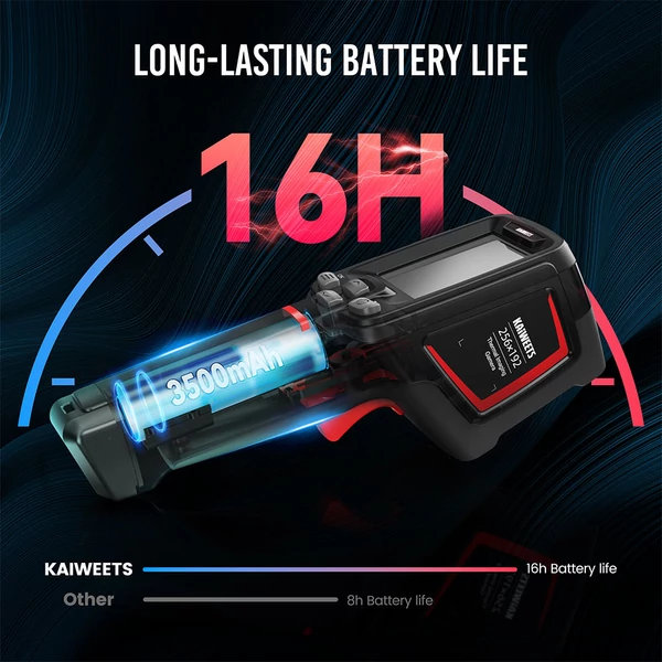 KAIWEETS KTI-W02 PRO hőképalkotó kamera – 256×192-es infravörös felbontás, -20 és 550 °C közötti mérés, több képmegjelenítési mód, 16 GB memóriakártyával