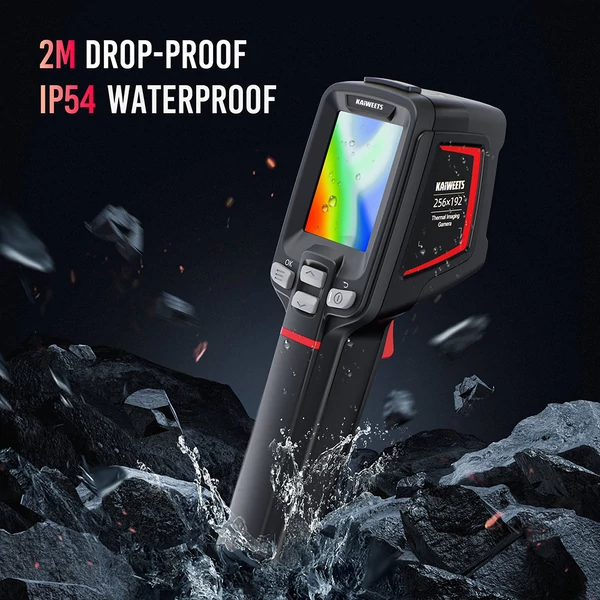 KAIWEETS KTI-W02 PRO hőképalkotó kamera – 256×192-es infravörös felbontás, -20 és 550 °C közötti mérés, több képmegjelenítési mód, 16 GB memóriakártyával