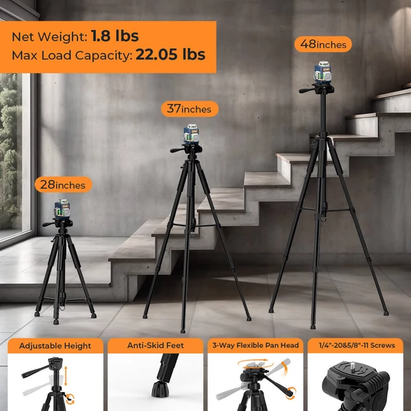 CIGMAN CM-701T 3×360° önszintező lézeres szintező – 1,5 méteres állvánnyal, távirányítóval, 4000 mAh akkumulátorral
