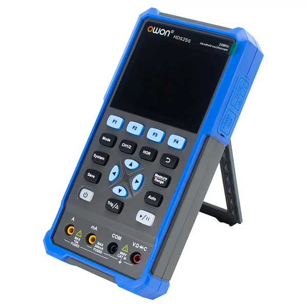 OWON HDS25S 3 az 1-ben digitális multiméter (2 csatornás oszcilloszkóp + 1 csatornás jelgenerátor), 25 MHz, 250 MSa/s