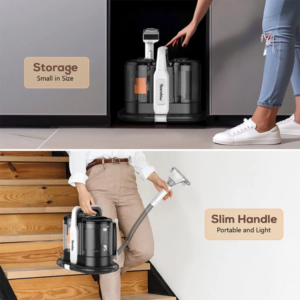 Teendow C5 szőnyeg- és kárpittisztító, 500 W, halk, 1500 ml tartály, hordozható, autóhoz, lépcsőhöz, háziállatokhoz