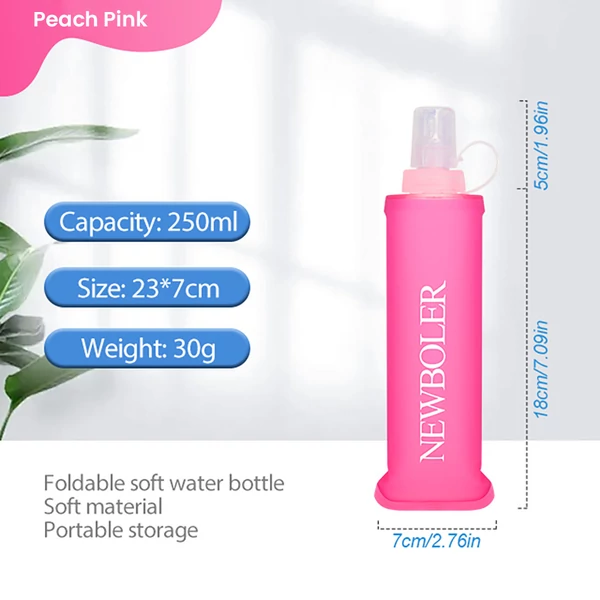 NEWBOLER BOT200 összecsukható, BPA-mentes, puha sportkulacs – 250ml, Pink