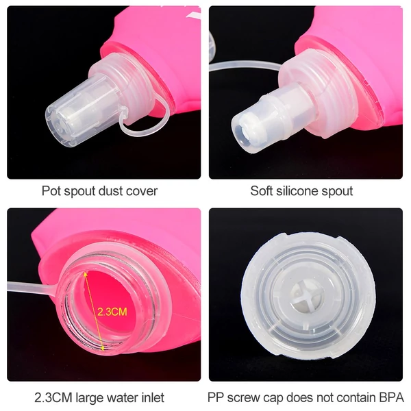 NEWBOLER BOT200 összecsukható, BPA-mentes, puha sportkulacs – 250ml, Pink