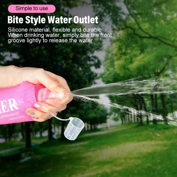 NEWBOLER BOT200 összecsukható, BPA-mentes, puha sportkulacs – 150ml, Pink