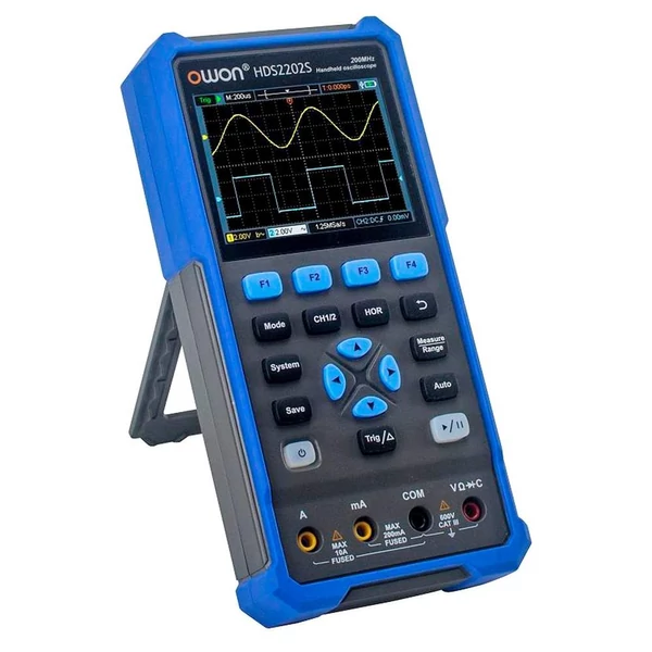 OWON HDS2202S 3 az 1-ben digitális oszcilloszkóp, multiméter, jelgenerátor, 200MHz, 1GSa/s, 20000 kijelzés, EU csatlakozó