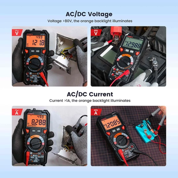 KAIWEETS HT118E digitális multiméter – TRMS, 20 000 kijelzés, 2,7" LED kijelző, AC/DC automatikus tartományváltás