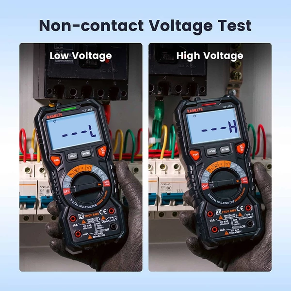 KAIWEETS HT118E digitális multiméter – TRMS, 20 000 kijelzés, 2,7" LED kijelző, AC/DC automatikus tartományváltás