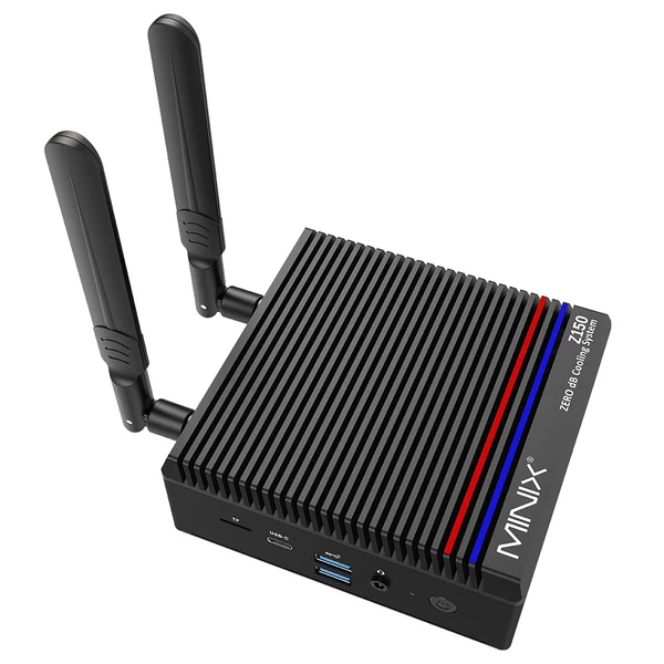 MINIX Z150-0dB ventilátor nélküli mini PC, Intel N150, 2xHDMI 4K, WiFi 6, BT 5.2, USB-C, USB 3.2, RJ45 - 8GB RAM, 256GB SSD