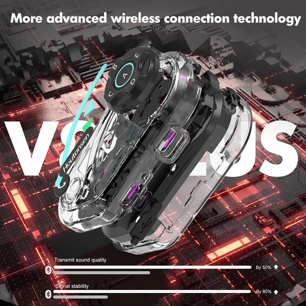 Houtonsen V8 Plus motoros sisak headset, 1000m 2-fős intercom, 30h üzemidő, zajszűrés, MP3/GPS/FM, AI asszisztens, IPX67, BT 5.2, 2 db/csomag