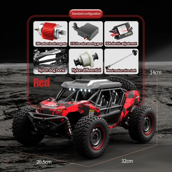 CrazyFastRC SCY 16106 RC autó 1/16 2.4G 4WD terepjáró - Piros