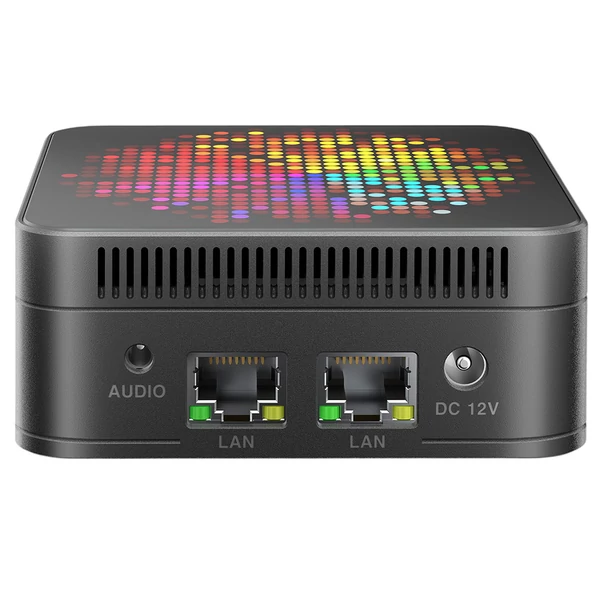 RUPA HSI-95MINI Mini PC, Intel N95 (4 mag, max. 3,4GHz), 8GB RAM, 256GB SSD, 3×HDMI 4K, WiFi 5, Bluetooth 5.0, 3×USB 3.0, 2×RJ45, 3,5mm jack
