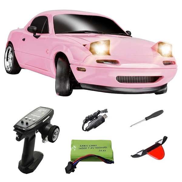 LD 1804 1/18 RC drift autó 2,4 GHz RWD távirányítós játék - Pink