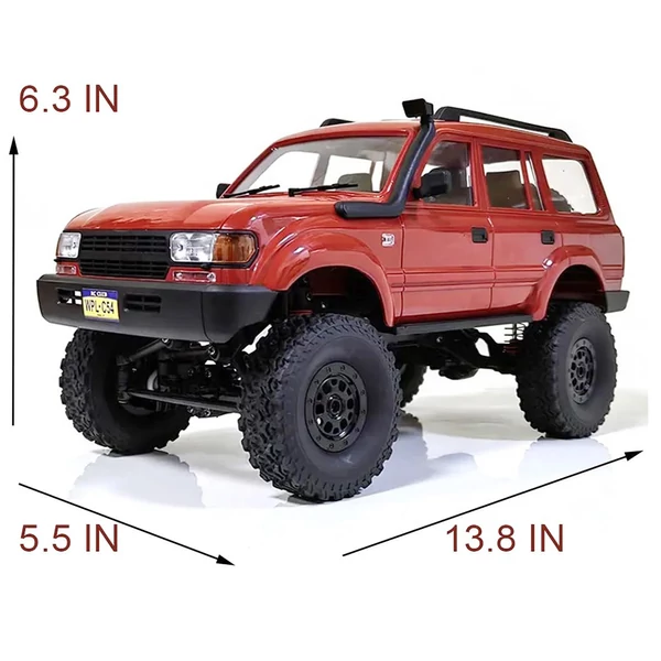 WPL C54 RC Teherautó 1:16 4WD Terepjáró RTR Autó - Piros