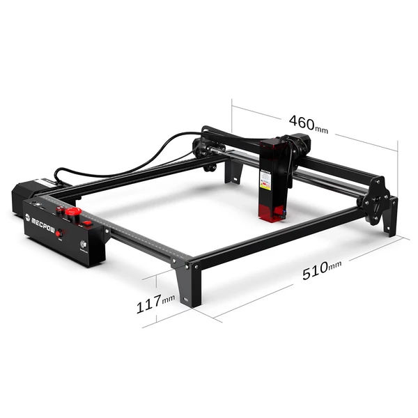 Mecpow X3 Pro 10W lézergravírozó légkompresszoros levegősegéd készlettel - precíziós gravírozás fa, fém és egyéb anyagokhoz