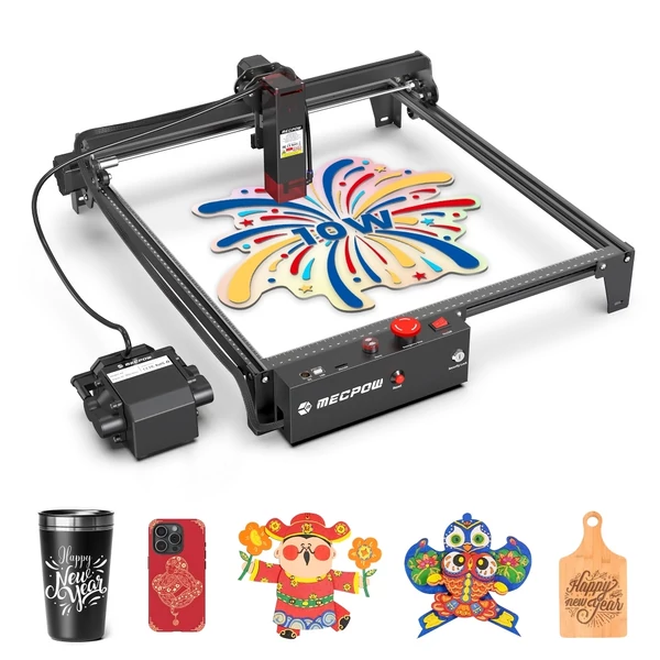 Mecpow X3 Pro 10W lézergravírozó légkompresszoros levegősegéd készlettel - precíziós gravírozás fa, fém és egyéb anyagokhoz