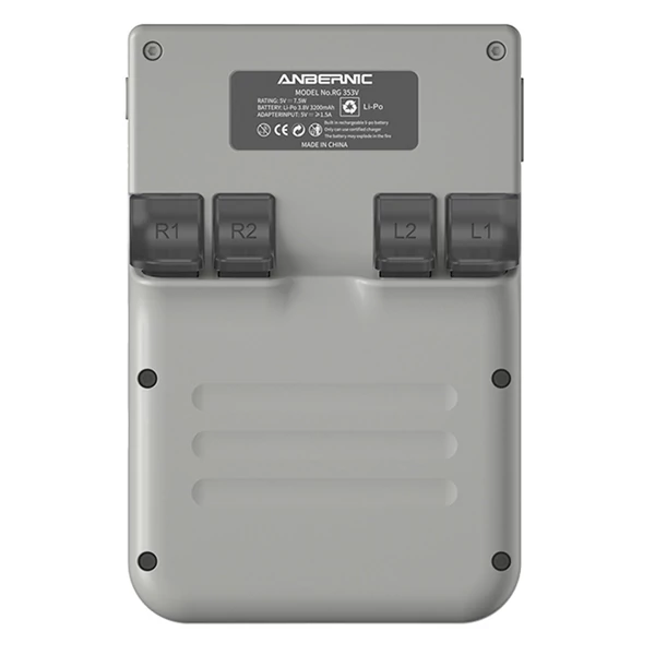 ANBERNIC RG353V játékkonzol, 64GB TF kártya, 32GB Android, 16GB Linux, 2GB RAM, HDMI kimenet, Moonlight streaming - Szürke