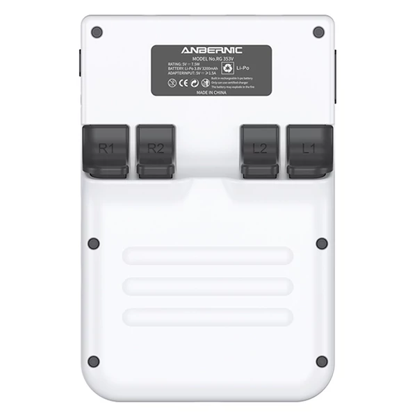ANBERNIC RG353V játékkonzol, 64GB TF kártya, 32GB Android, 16GB Linux, 2GB RAM, HDMI kimenet, Moonlight streaming - Fehér