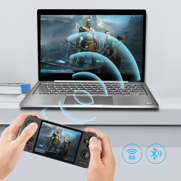 ANBERNIC RG405M Android 12 játékkonzol, 128GB eMMC, 4GB RAM, előtelepített játékok nélkül, Moonlight streaming - fekete