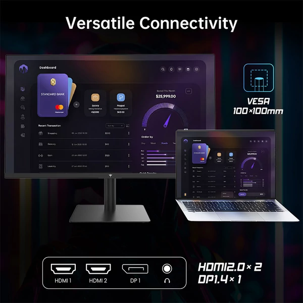 KTC H32T13 32" gaming monitor, 2560×1440 IPS, 100Hz, FreeSync/G-Sync, alacsony kékfény, HDMI, DP, VESA