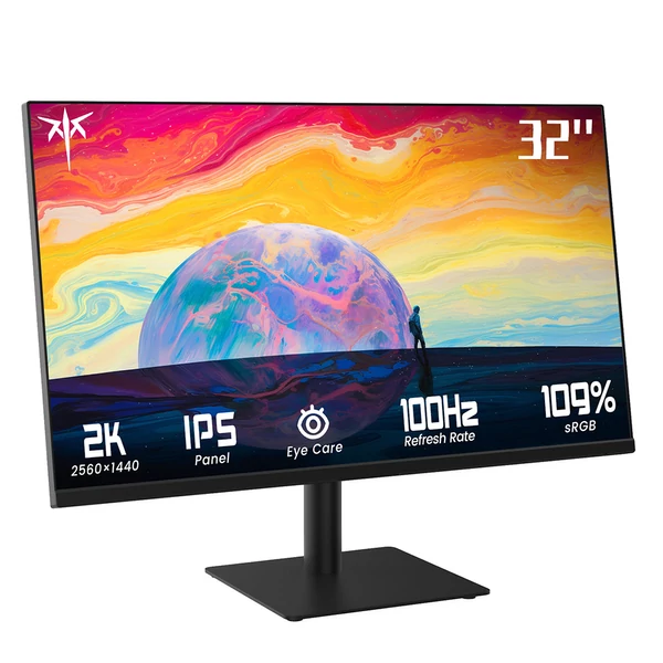 KTC H32T13 32" gaming monitor, 2560×1440 IPS, 100Hz, FreeSync/G-Sync, alacsony kékfény, HDMI, DP, VESA