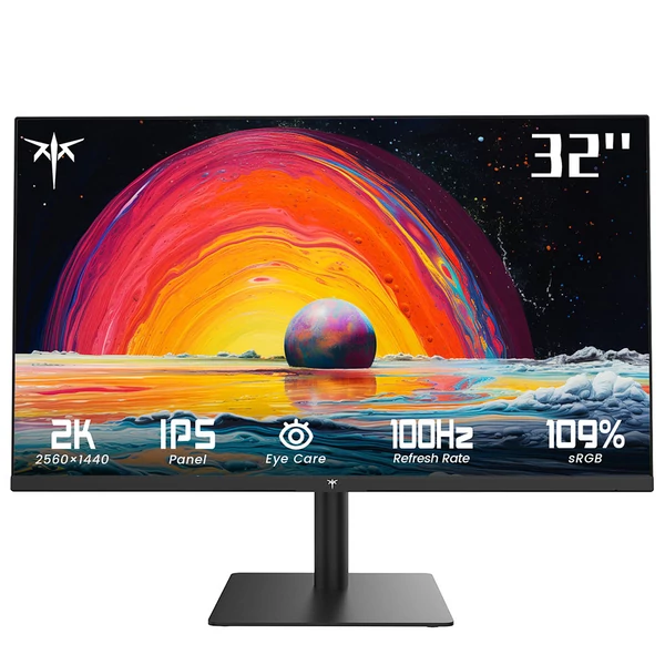 KTC H32T13 32" gaming monitor, 2560×1440 IPS, 100Hz, FreeSync/G-Sync, alacsony kékfény, HDMI, DP, VESA