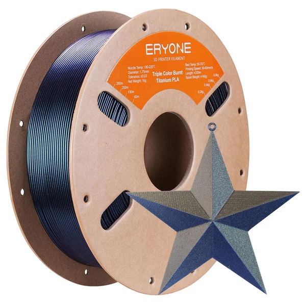 Eryone égetett titán háromszínű PLA filament 1kg - kék, arany, zöld