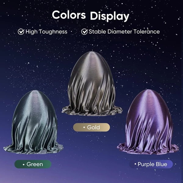 Eryone égetett titán háromszínű PLA filament 1 kg - lila-kék, arany, zöld