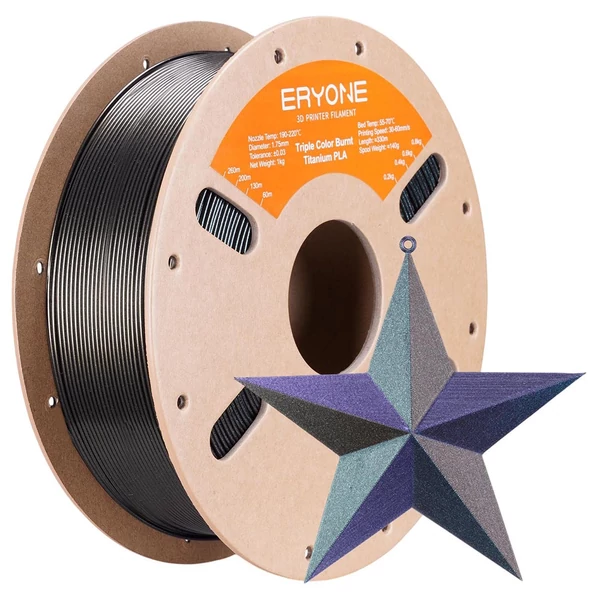 Eryone égetett titán háromszínű PLA filament 1 kg - lila-kék, arany, zöld