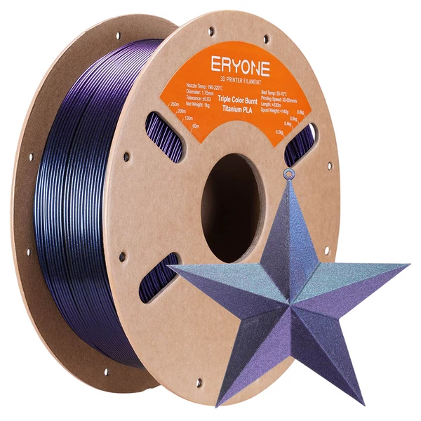 Eryone égetett titán háromszínű PLA filament 1 kg - zöld, rózsaszín-piros, lila-kék