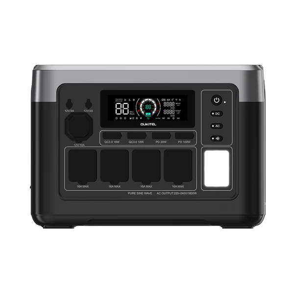 OUKITEL P1500 Plus hordozható erőmű, 1800W 1536Wh kültéri generátor, 4000 ciklusos LiFePO4, APP vezérlés