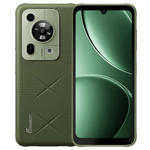 FOSSiBOT F112 Pro 5G strapabíró telefon, 50+5MP hátlapi kamera, 7150mAh akku, 6,88" HD+, 8/256GB, Android 14, IP68/IP69K - Zöld