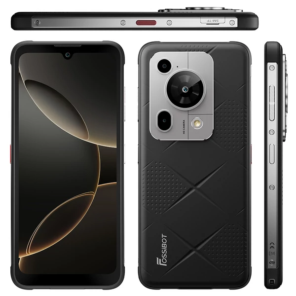 FOSSiBOT F112 Pro 5G strapabíró telefon, 50+5MP hátlapi kamera, 7150mAh akku, 6,88" HD+, 8/256GB, Android 14, IP68/IP69K - Fekete